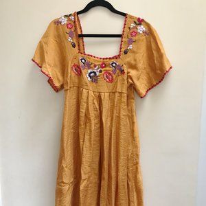 Madewell Embroidered Square-Neck Mini Dress